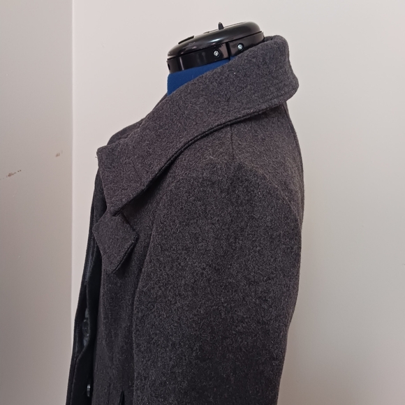 Green With Envy Womans Wool Blend Peacot Gray Sz Large Pockets Buttons - Picture 6 of 15